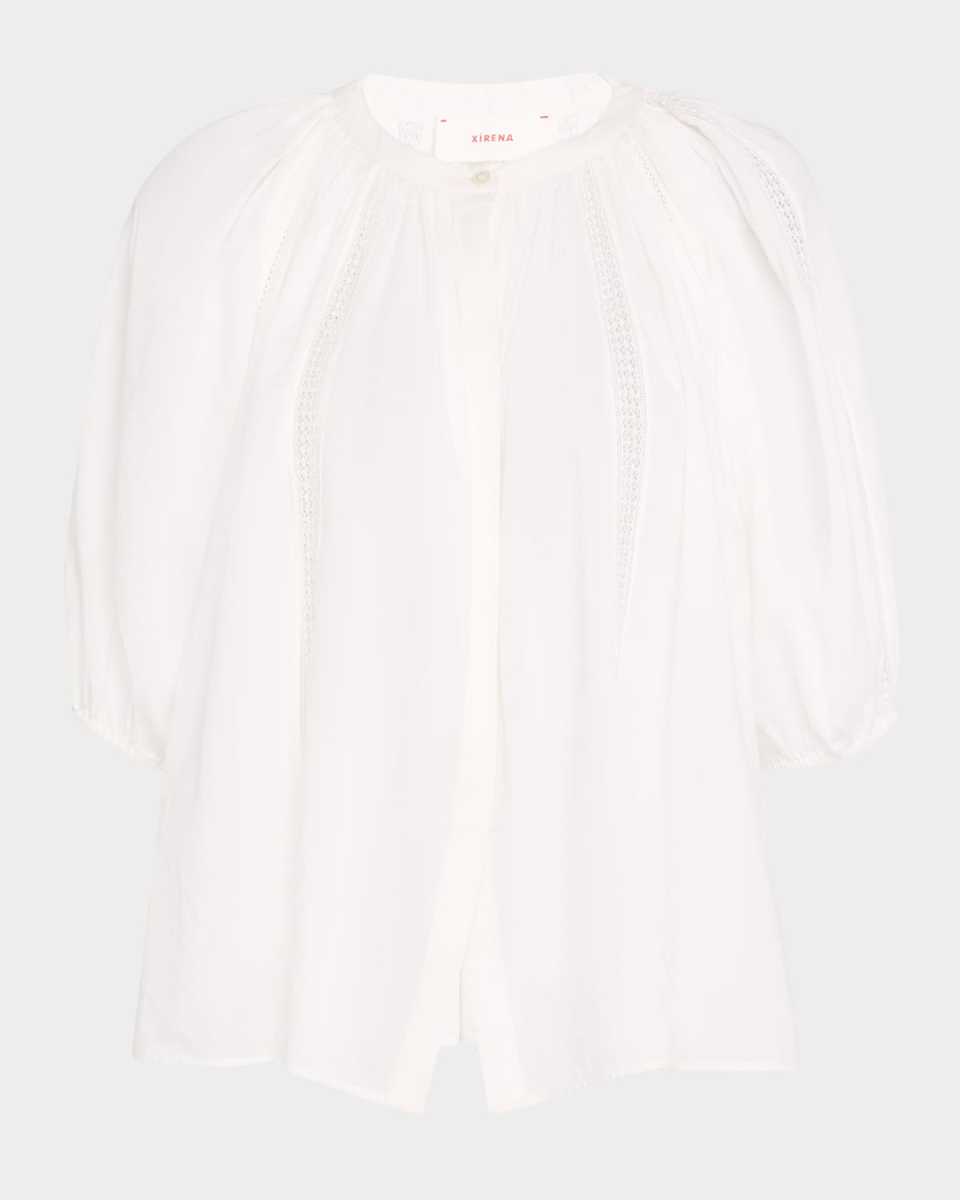 Evynn Lace-Inset Cotton Shirt